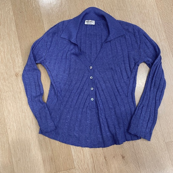 Maria Sartini Women’s 100% Cashmere V neck Button Ribbed Sweater Small/42 - Picture 3 of 10